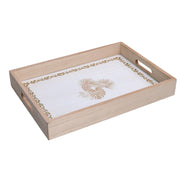 Plateau rectangulaire en bois blanc cm35x25h4,5