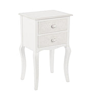 Commode en bois blanc 2 tiroirs Clorine 41 x 33,5 x 68 cm