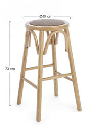 Tabouret de bar de style rustique en bois naturel