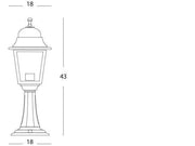 Lampe d'extérieur en aluminium moulé avec diffuseurs en verre transparent - Hauteur max 170mm noir