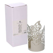 Porte-gobelet rond en métal papillon crème cm ø8h20