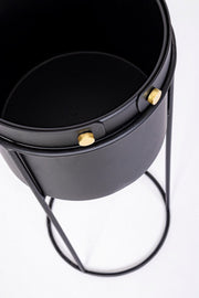 Lot de 2 cache-pots en acier noir Zeina